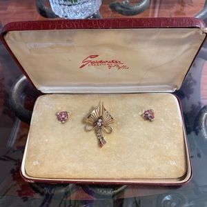 🌸Vintage 12K Gold Filled Brooch & Earring Set🌸
